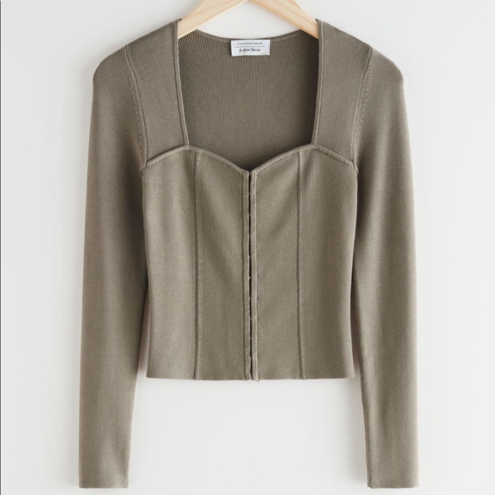 & OTHER STORIES Bustier Corset Taupe Sweater S